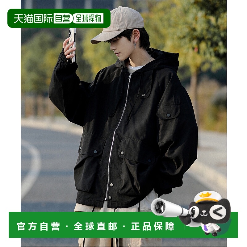 1h可退 日本直邮neos 男女同款宽松版型军风拉链连帽外套 K973