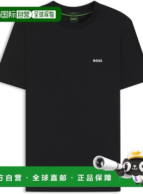 【日本直邮】BOSS 男士常规版弹力棉对比LogoT恤 黑色