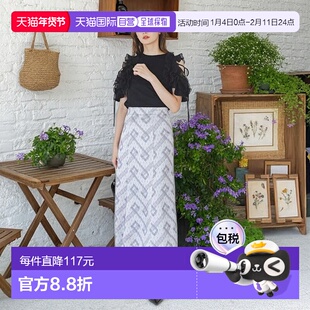 日本直邮SNIDEL 蕾丝印花窄版短裙 半身裙裙子[SN1728EW045833]