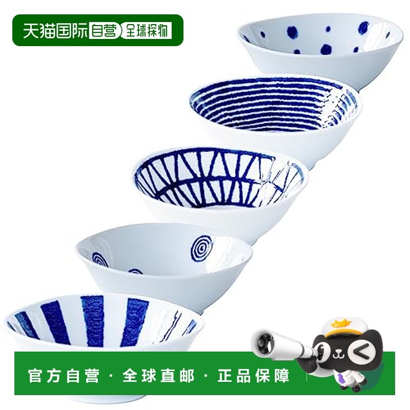 【日本直邮】Saikaitoki西海陶器波佐见烧盘子约10厘米蓝色珠子19