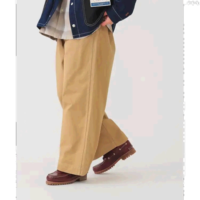 1h可退 日本直邮BEAMS 男士1940年代风格宽版休闲长裤 舒适棉质
