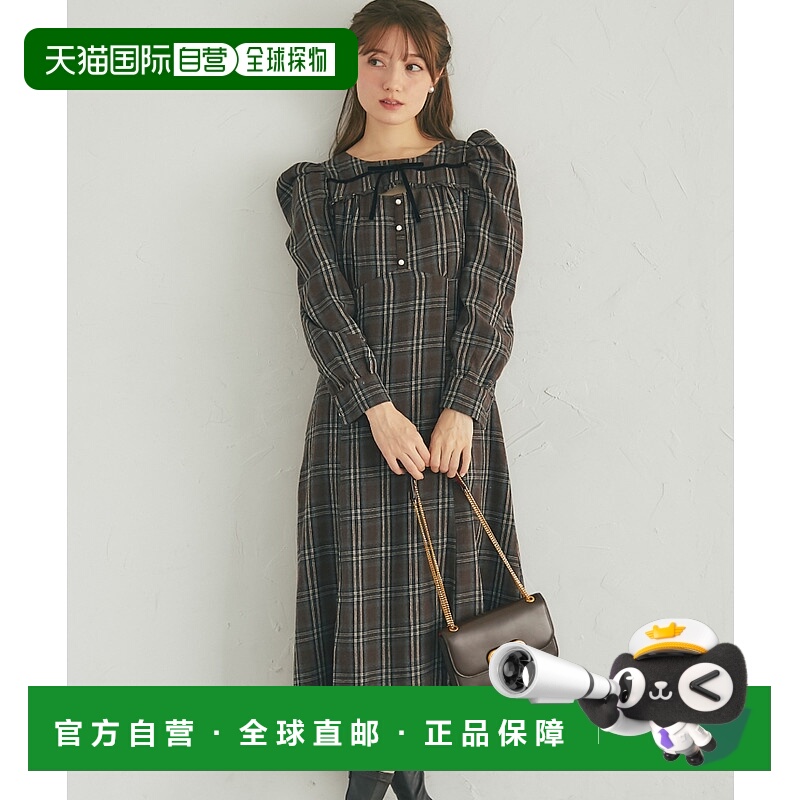 1h可退 日本直邮tocco closet 女装 纽带珍珠装饰V领显瘦女裙 285