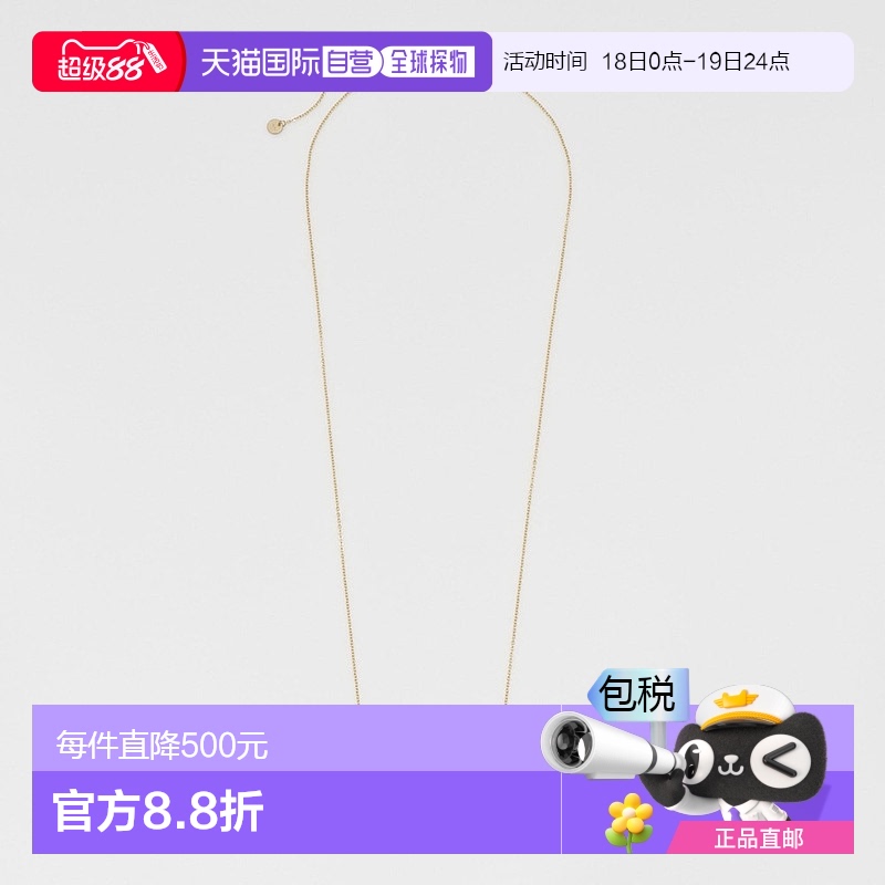 日本直邮日潮 agete 阿卡朵K10简约项链金色 均码饰品