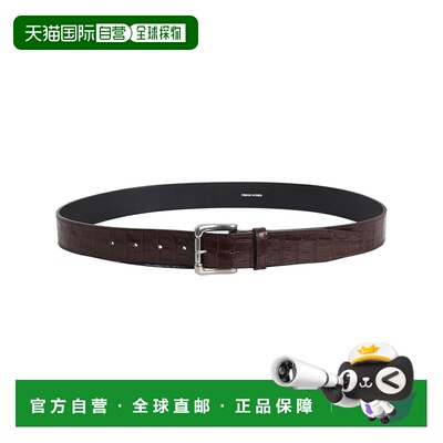 日本直邮Omar Afridi 男士 鳄鱼纹牛皮腰带 PIN扣设计 OASS26BLT1