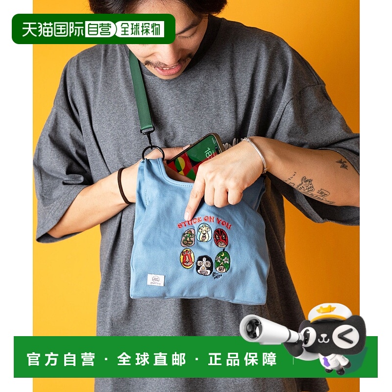 1h可退 日本直邮gym master 男女同款2WAY刺绣迷你帆布斜挎包  G4