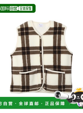 日本直邮冠军 Champion 女士 宽松 格纹 半身马甲外套 CWC602