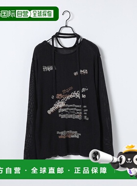 1h可退 日本直邮25quee 女装 舒适亲肤 针织套头衫 半透明印花设