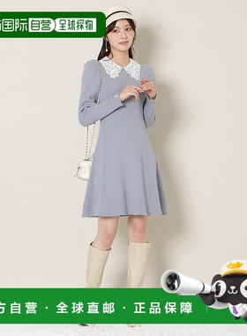 1h可退 日本直邮WILLSELECTION 女装 蕾丝翻领 针织连衣裙 短袖宽