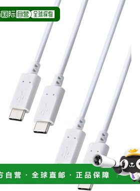 【日本直邮】ELECOM USB-C to USB-C 2m 60W 高速充电线 2条 白色