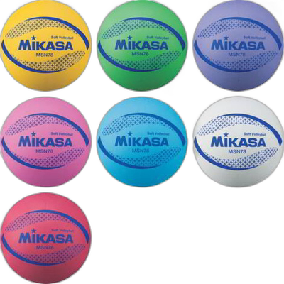 日本直邮 认证球 Mikasa 软式排球红色红色黄色粉红色绿色紫色黄M