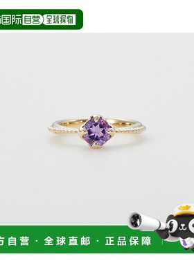 日本直邮日潮 agete 阿卡朵＜2月生日石＞K10紫水晶婴儿戒指紫色