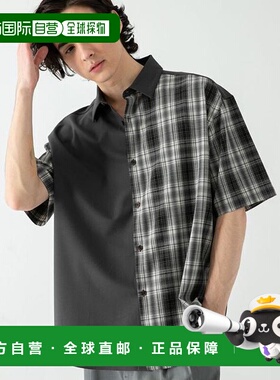 1h可退 日本直邮官方授权 SENSE OF PLACE 格纹宽松衬衫（五分袖