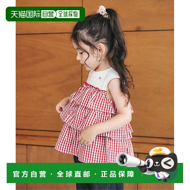 日本直邮apres les cours 儿童 女童 荷叶边拼接T【付后1h可退】