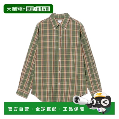 日本直邮FAR EAST MANUFACTURING 男士 纯棉绿色马德拉格纹牛津衬