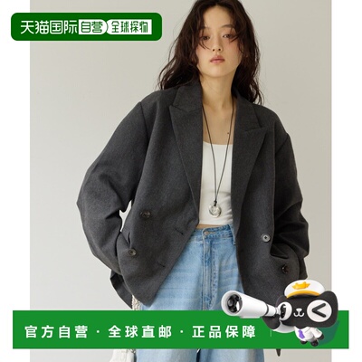日本直邮Noka 女士 复古格纹双排扣修身西装外套 【付后1h可退】