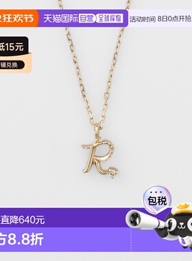 日本直邮日潮 agete 阿卡朵【限定款】首字母R／K10钻石项链白色