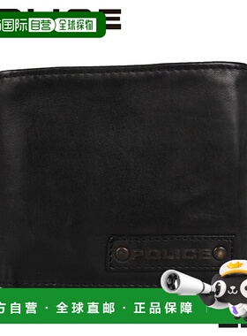 日本直邮POLICE 钱包双折男士LAVARE WALLET 黑海军驼色 PA-59601