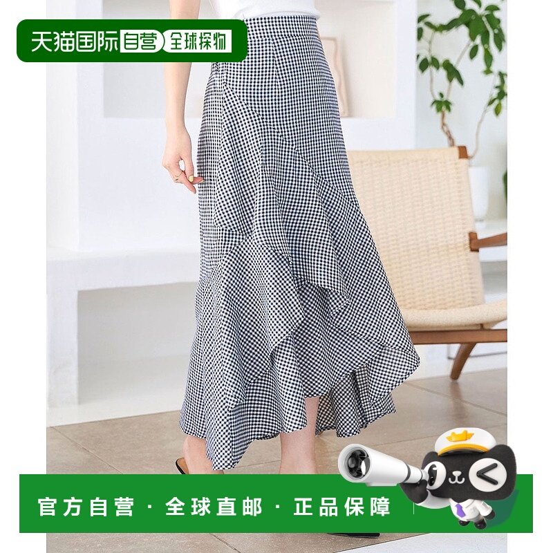 日本直邮KOBE LETTUCE 不对称荷叶边格子短裙 [M4242]