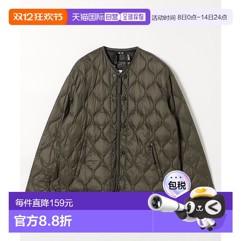 1h可退 日本直邮TAION男装宽松M65短款羽绒外套 双拉链设计800FP