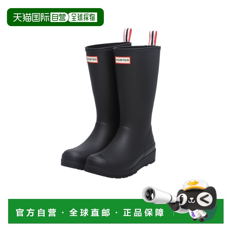 日本直邮HUNTER 女士高筒靴 女士高筒靴长筒靴雨具品牌标志简约黑图片