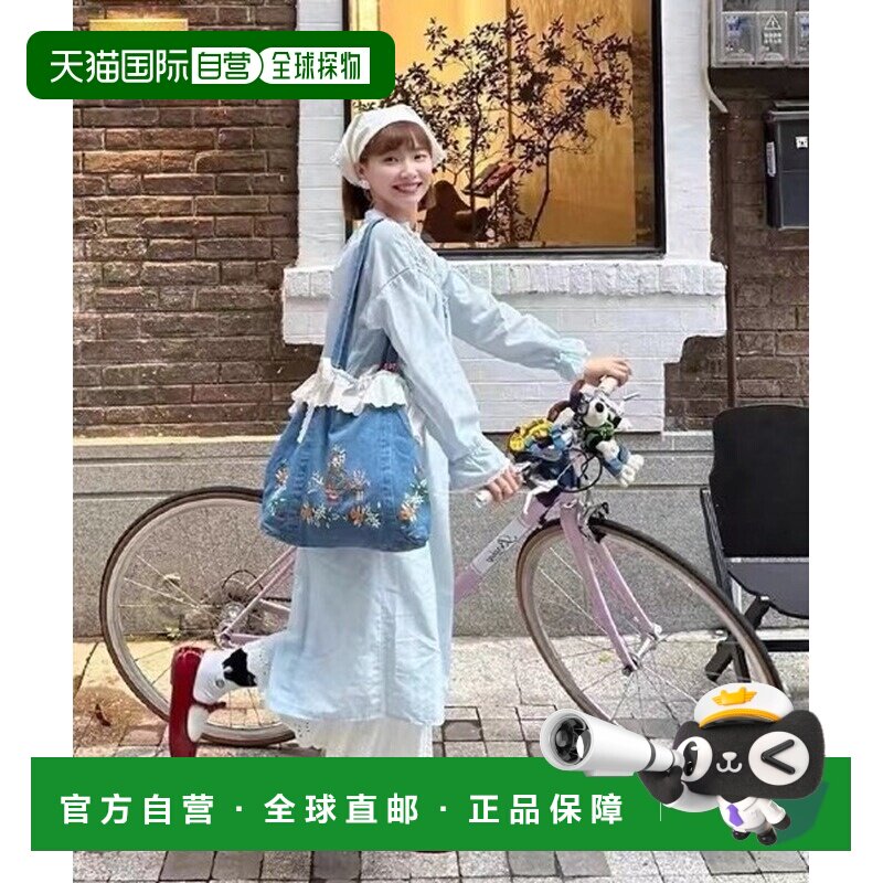 日本直邮urge select 女士 A4可收纳花卉刺绣蕾丝托特包 TK20492/ - 实物图