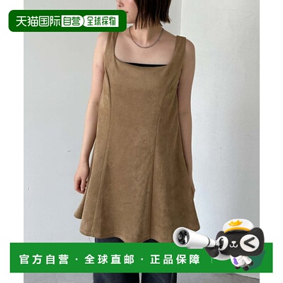 1h可退 日本直邮archives 女装 A字型方领 仿皮迷你连衣裙 255123