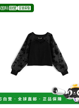 日本直邮日潮 GRL 带金属扣 植绒花卉图案上衣sf1211