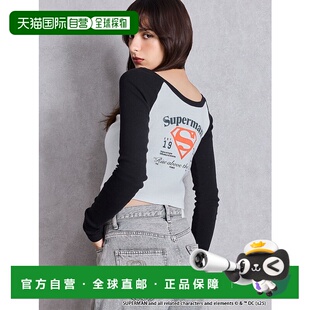 1h可退 日本直邮GYDA 女装 SUPERMAN联名2WAY宽松短款T恤 0725527