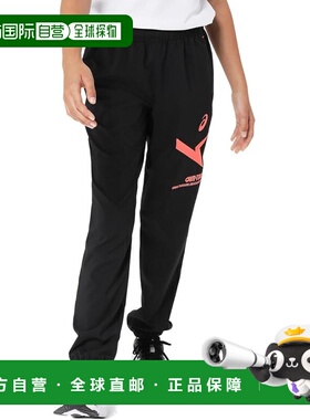 【日本直邮】亚瑟士 运动长裤 2034A884 黑色/亮珊瑚色