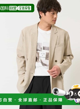 1h可退 日本直邮a.v.v 男士麻调风格双排扣西装外套 KHJGA13119