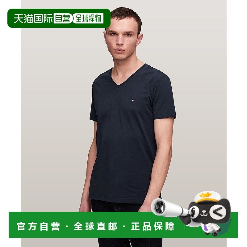 日本直邮TOMMY HILFIGER 单点位logo V领T恤 [TO3203EM05998]