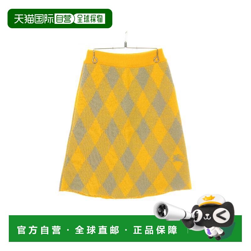 日本直邮中古Burberry博柏利女S级99新Skirt裙子羊毛黄色裙子中裙