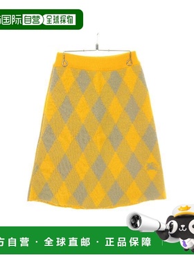 日本直邮中古Burberry博柏利女S级99新skirt裙子羊毛裙子黄色