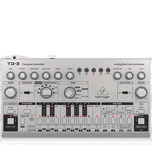 【日本直邮】BEHRINGER百灵达TD-3模拟合成器带Midi音序器银色