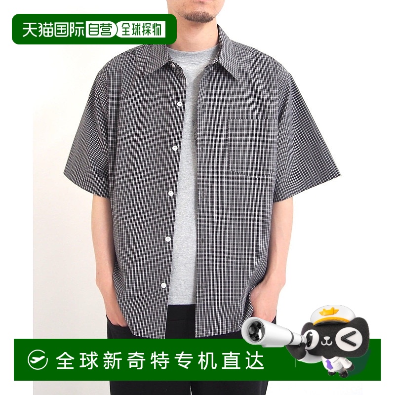 1h可退 日本直邮KOOKY'N 男女同款 棉质宽松短袖格子衬衫 WWZ2051