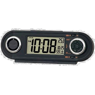【日本直邮】seiko精工闹钟电波闹钟黑色62x186x46mm居家摆件显示