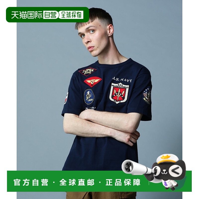 日本直邮AVIREX 托普冈徽章短袖圆领T恤 [AV1129EM017901]