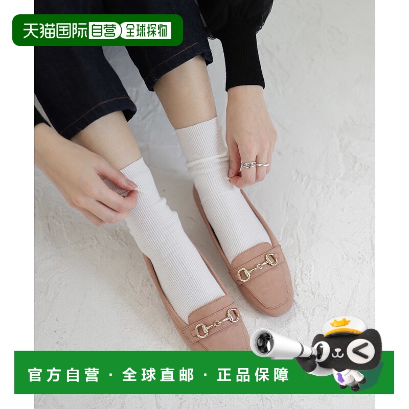 【日本直邮】Sest SESTO 方头乐福鞋带钻头（粉色丝绒）女鞋