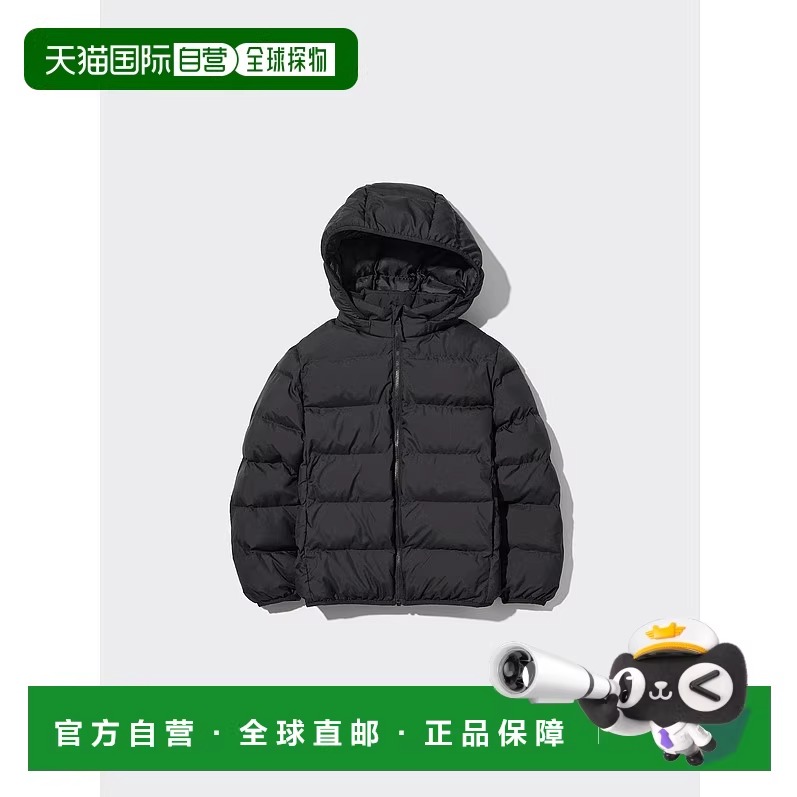 日潮跑腿UNIQLO优衣库 儿童Pufftech 可水洗派克大衣 09 BLACK KI