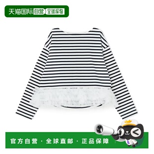 日本直邮petit main LIEN 女士 长袖波点荷叶边T恤 3361217