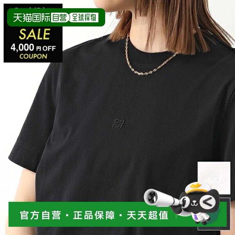 日本直邮 GIVENCHY纪梵希T恤BM716G3YCC女式棉质赤壁标志T刺绣4G