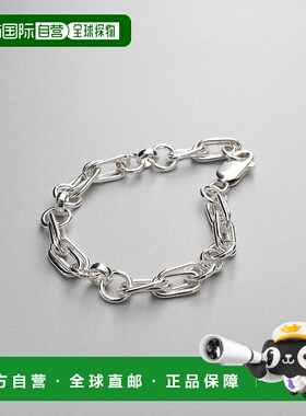 1h可退 日本直邮COCOSHNIK 女士 银色 混合链条 双环设计 手链 76