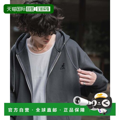 日本直邮Rocky Monroe KANGOL 袋鼠 连帽卫衣 全拉链 抓绒内里 男