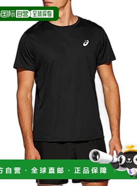 【日本直邮】ASICS 干爽半袖衫 2011C366 黑色 男士  S亚瑟士服装