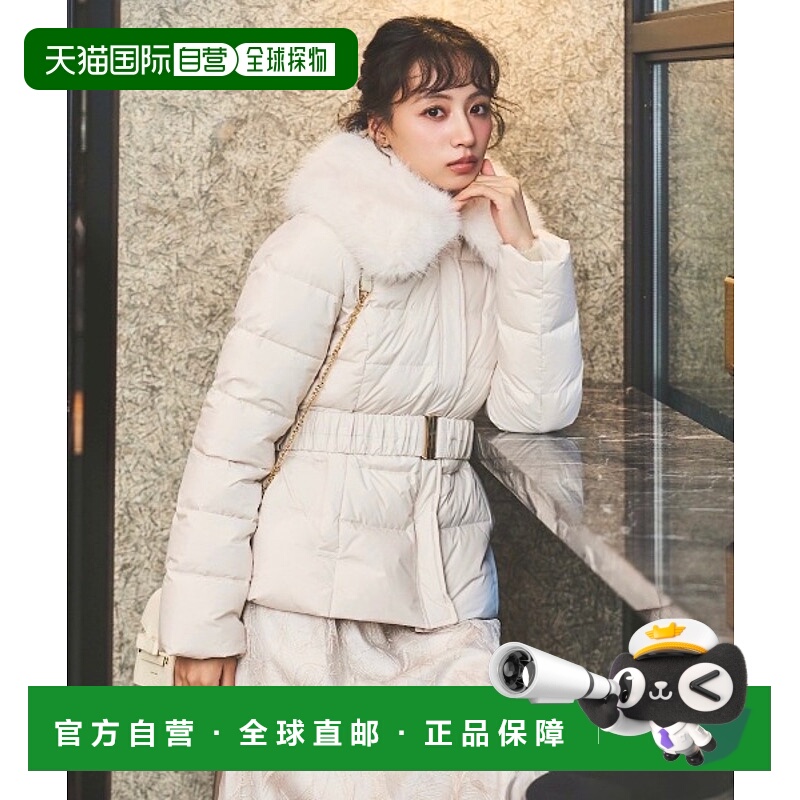 1h可退 日本直邮Swingle 女装 可拆卸毛领 短款羽绒服 宽松保暖轻