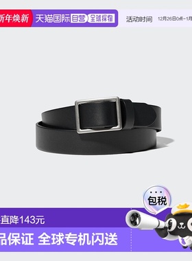 日潮跑腿UNIQLO优衣库 皮革无孔腰带 09 BLACK MEN L 478300牛皮
