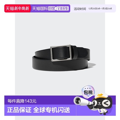 日潮跑腿UNIQLO优衣库 皮革无孔腰带 09 BLACK MEN L 478300牛皮