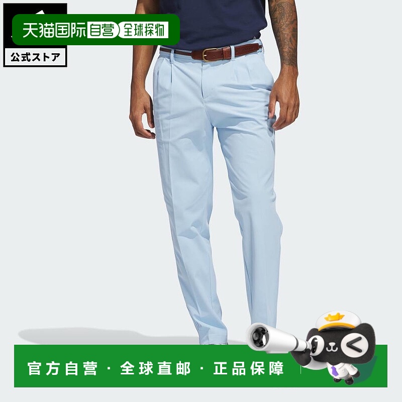 日本直邮 adidas 高尔夫 Twist Web 拨水三条纹男士长裤 蓝色 JH3