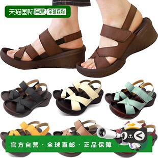 日本直邮Regetta 女士交叉带坡跟凉鞋凉鞋鞋子棕色RegetA R2682