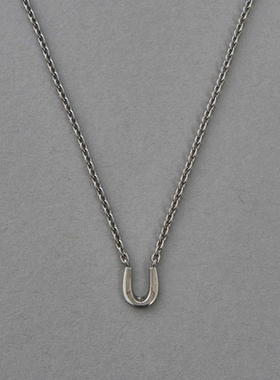 1h可退 日本直邮ete男士马蹄形吊坠项链 SV925材质 黑色鲁腾金属